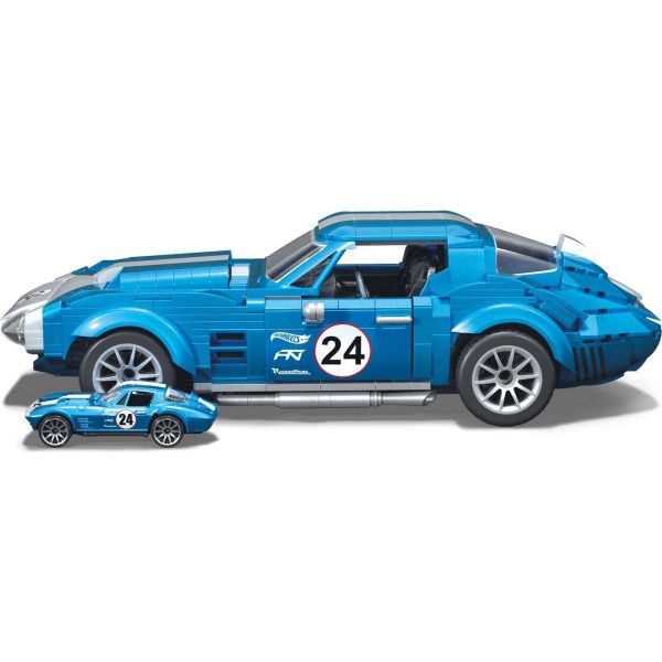 MEGA Hot Wheels 63 Corvette Grand Sport Race Car Building Toy Kit (1060 Pieces) for Collectors - Image 6