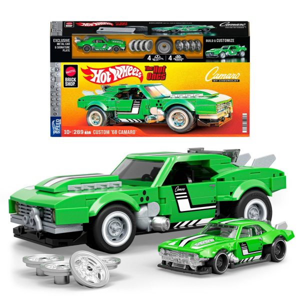 Mattel Brick Shop Hot Wheels Custom ’68 Camaro Building Toy Kit (289 Pieces), for Collectors