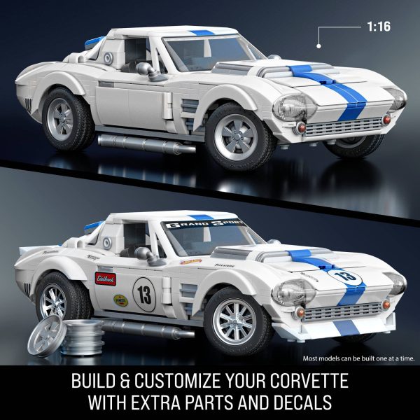 Mattel Brick Shop Hot Wheels Corvette Grand Sport Building Toy Kit (918 Pieces), for Collectors - Image 3