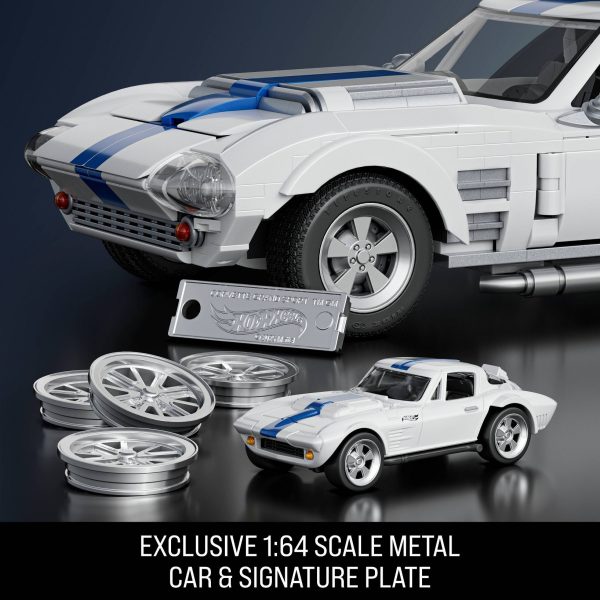 Mattel Brick Shop Hot Wheels Corvette Grand Sport Building Toy Kit (918 Pieces), for Collectors - Image 5