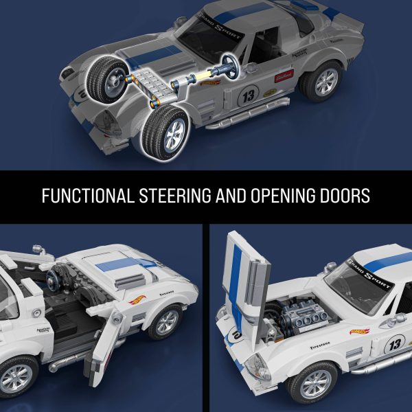 Mattel Brick Shop Hot Wheels Corvette Grand Sport Building Toy Kit (918 Pieces), for Collectors - Image 6